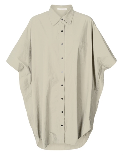 Rabens Saloner - Berta Poplin Curved Hem Hemdblusenkleid - Clay